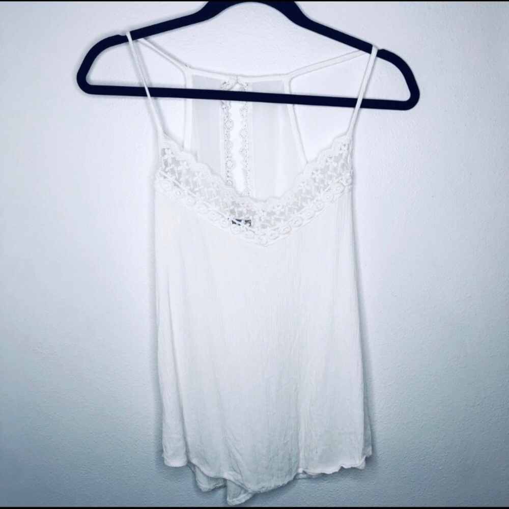 Sissy Boy Eyelet Crochet Detail Cami Sz S